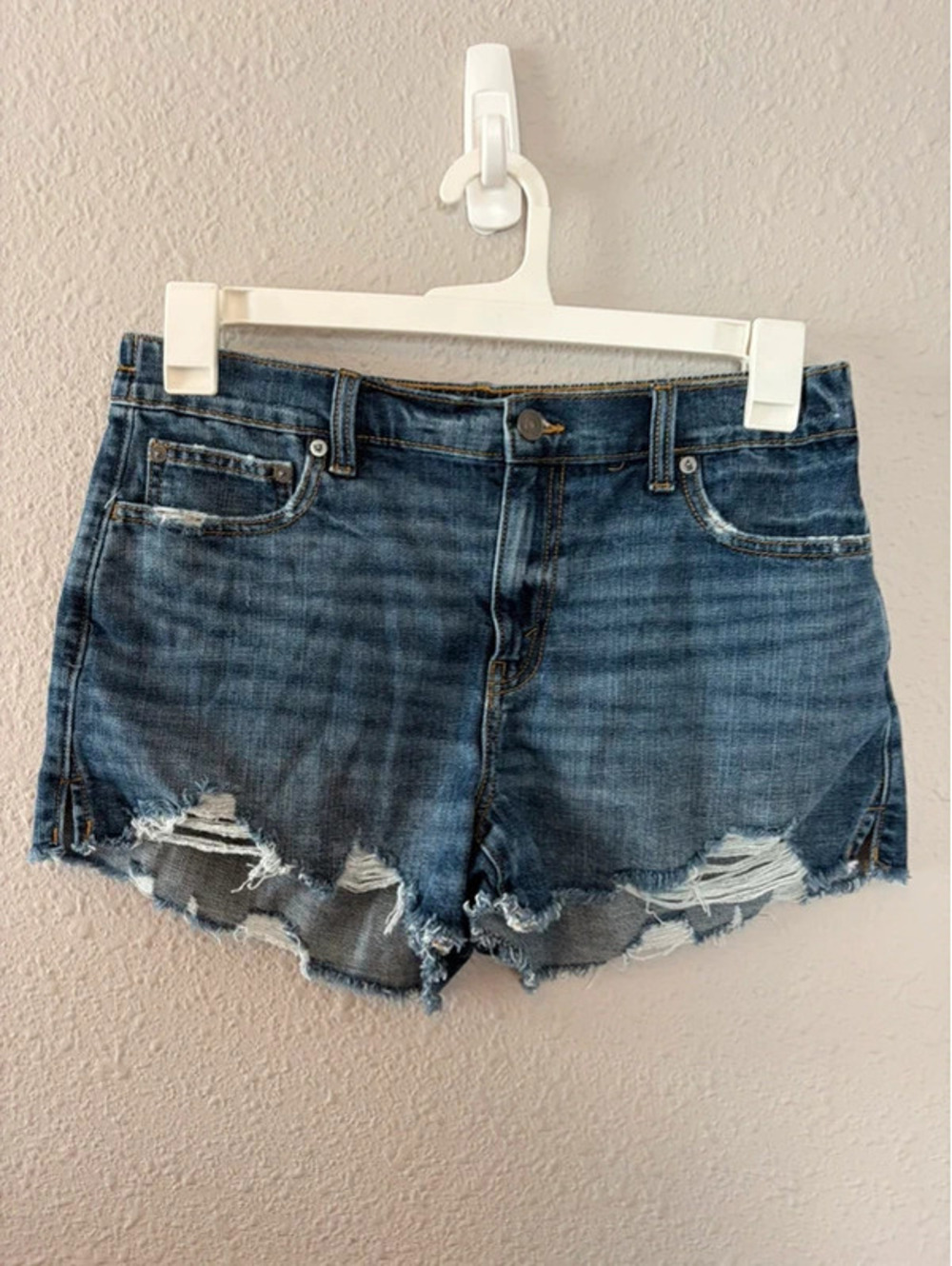 Aerie dark wash denim shorts stretch waist size M